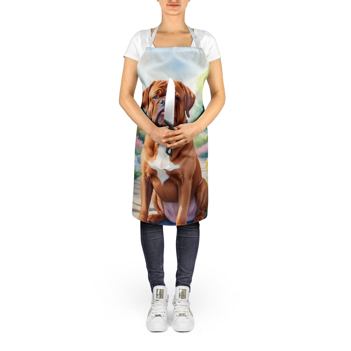 Dogue de Bordeaux Spring Path Apron – Artist-Designed Kitchen, BBQ & Craft Apron