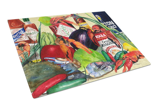 Spices and Crawfish Glass Cutting Boards – Durable, Decorative Kitchen Art Large
