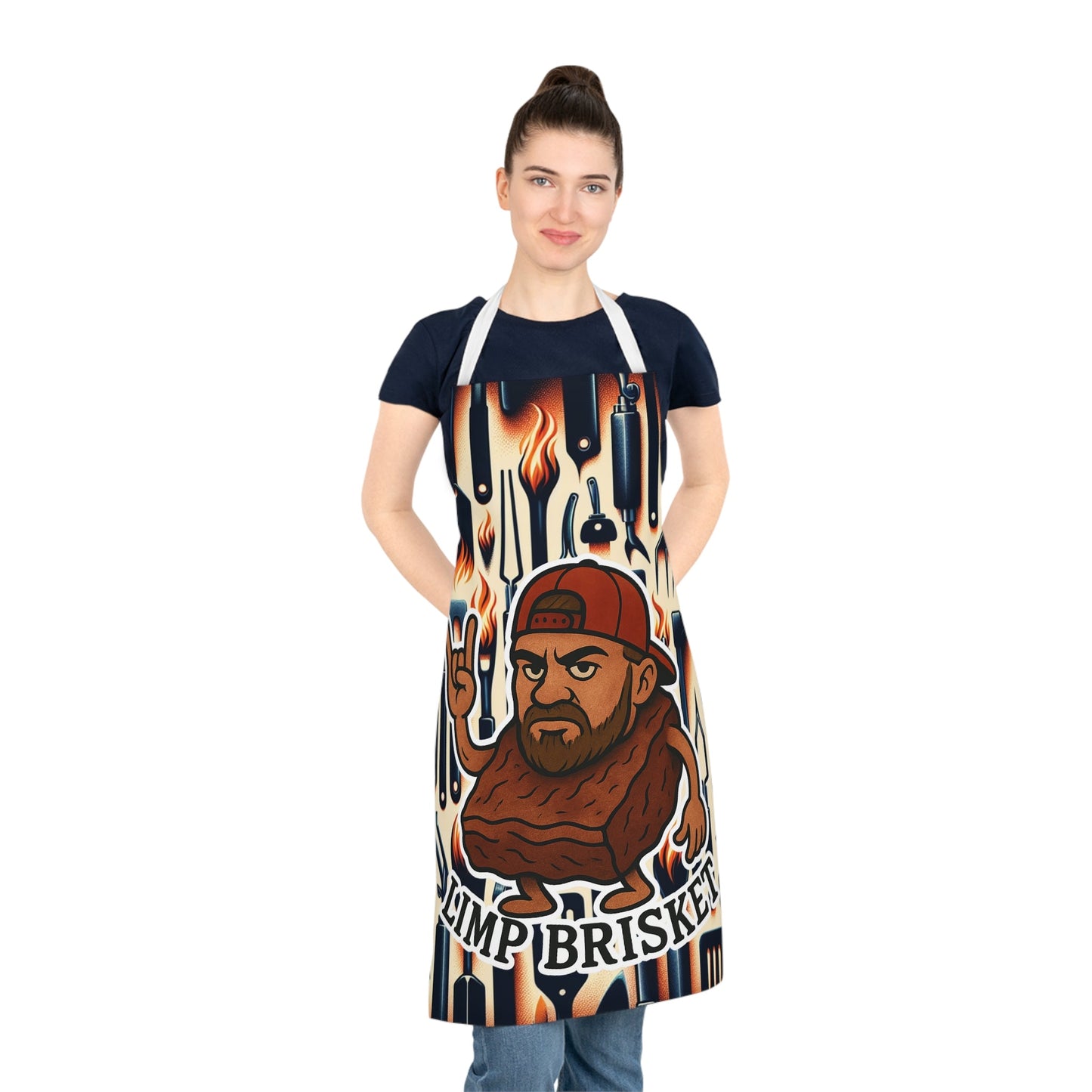 Funny BBQ Chef Apron, Grill Gift for Men, Cooking Apron for Dads, Meat Lover's Kitchen Wear, BBQ Humor Kitchen Accessory