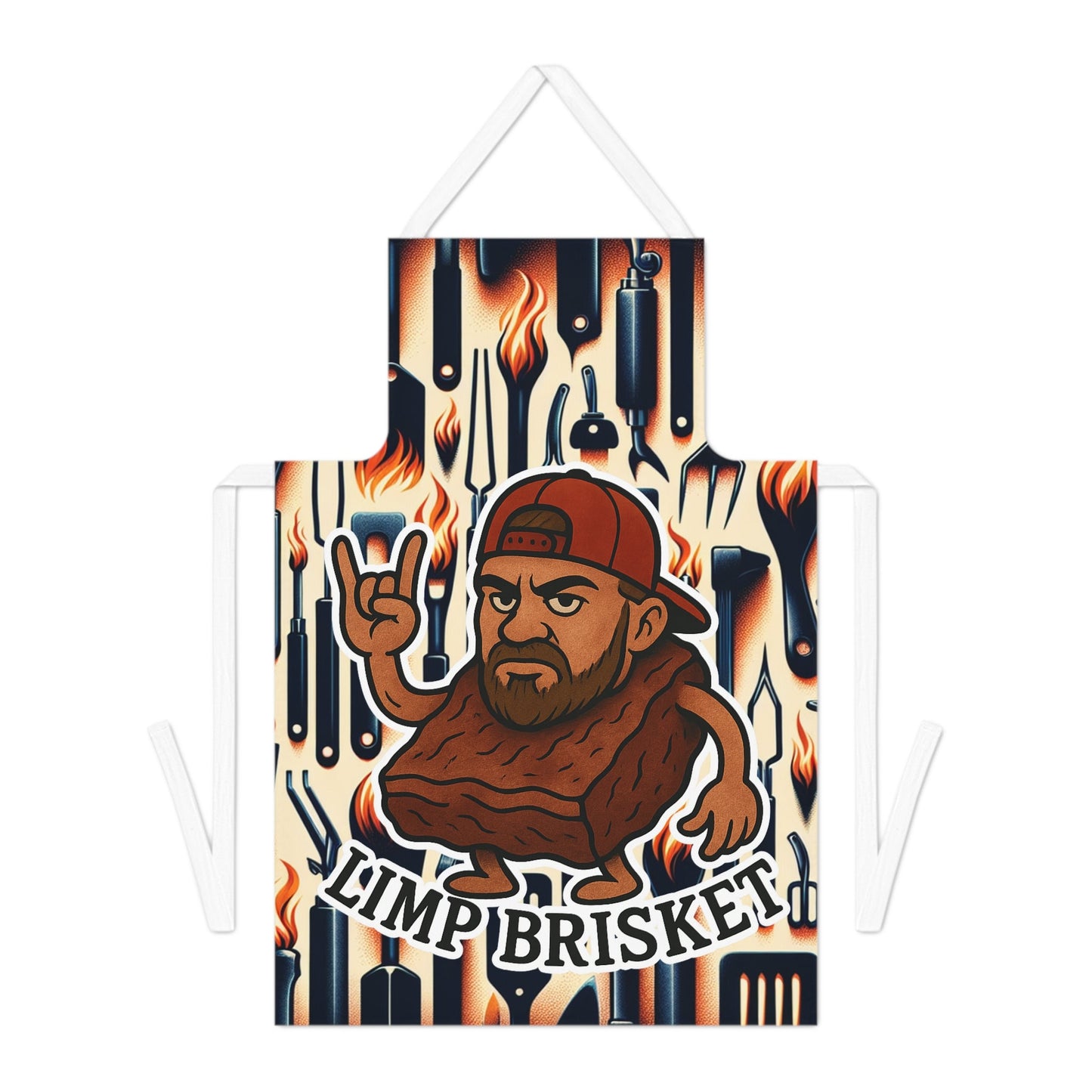 Funny BBQ Chef Apron, Grill Gift for Men, Cooking Apron for Dads, Meat Lover's Kitchen Wear, BBQ Humor Kitchen Accessory