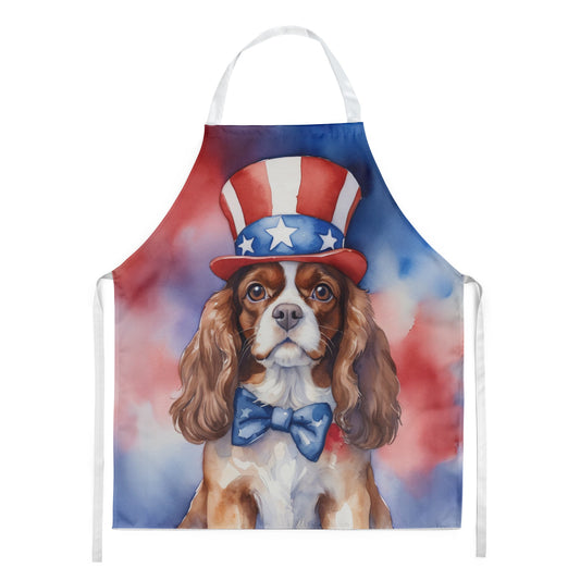 Cavalier Spaniel Patriotic American Apron – Artist-Designed Kitchen, BBQ & Craft Apron