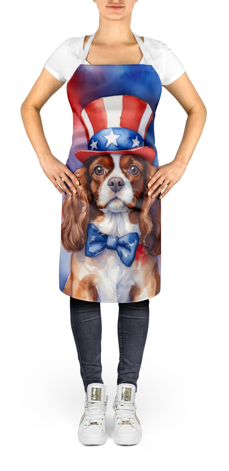 Cavalier Spaniel Patriotic American Apron – Artist-Designed Kitchen, BBQ & Craft Apron