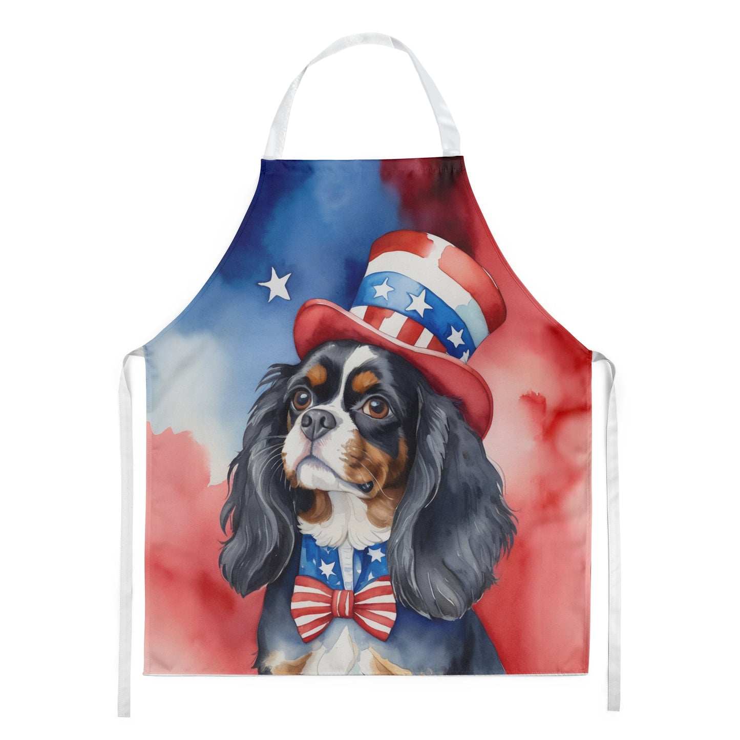 Cavalier Spaniel Patriotic American Apron – Artist-Designed Kitchen, BBQ & Craft Apron