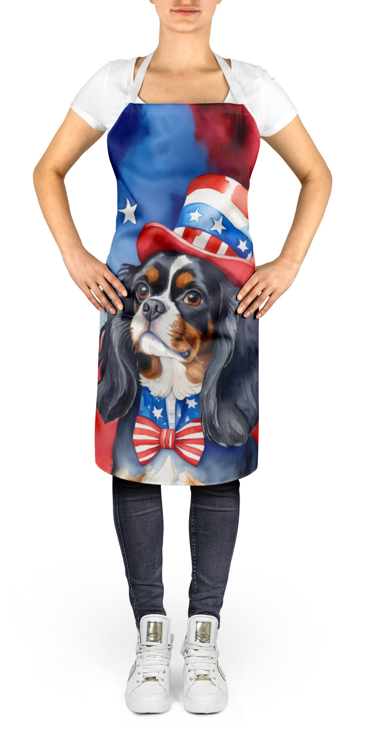 Cavalier Spaniel Patriotic American Apron – Artist-Designed Kitchen, BBQ & Craft Apron