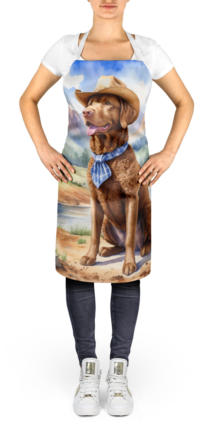 Chesapeake Bay Retriever Cowboy Welcome Apron – Artist-Designed Kitchen, BBQ & Craft Apron