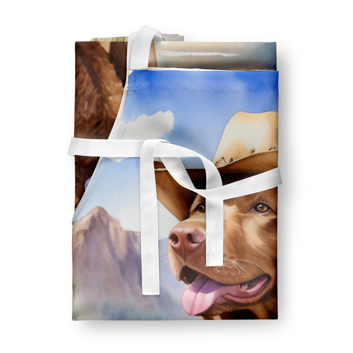 Chesapeake Bay Retriever Cowboy Welcome Apron – Artist-Designed Kitchen, BBQ & Craft Apron