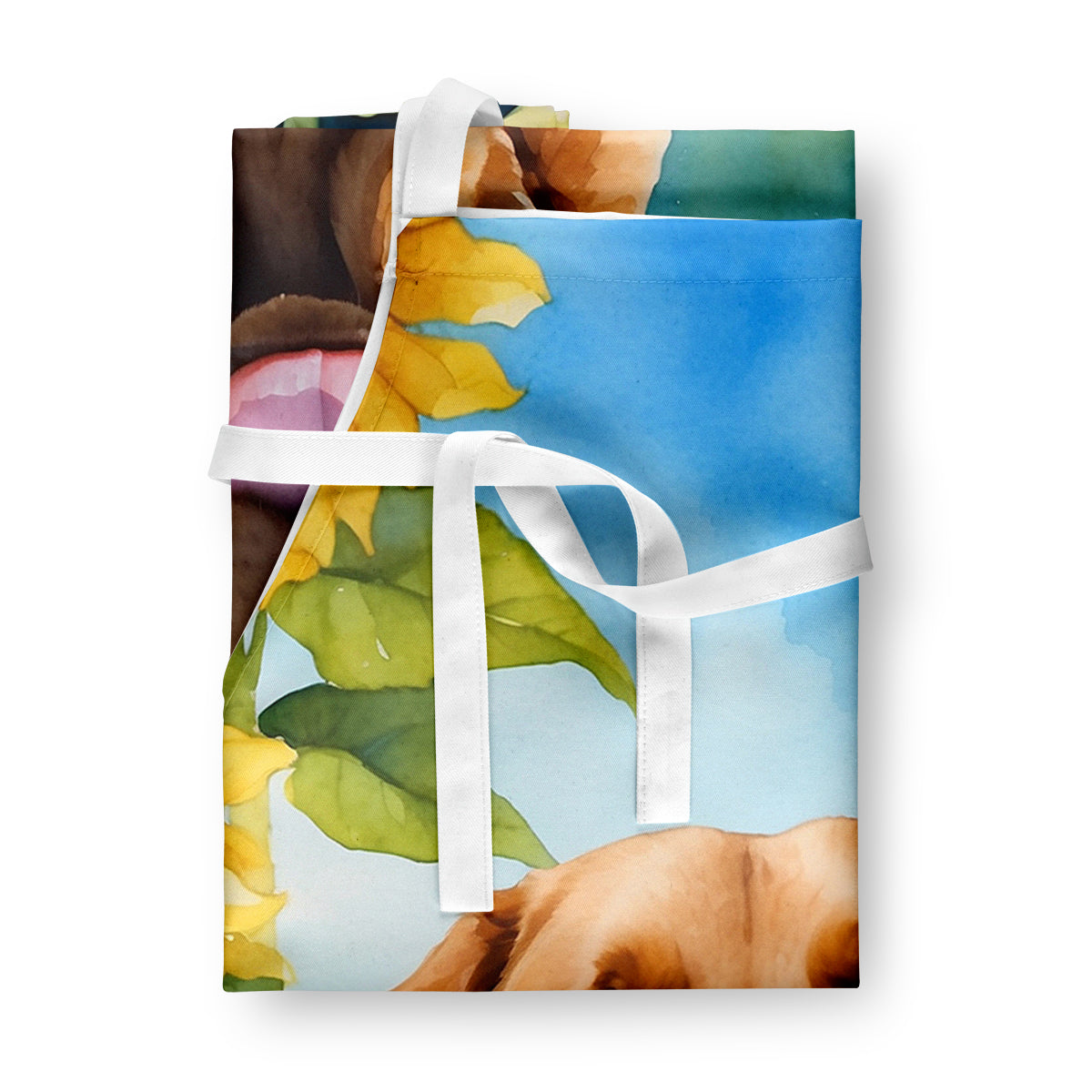 Chesapeake Bay Retriever in Sunflowers Apron – Artist-Designed Kitchen, BBQ & Craft Apron