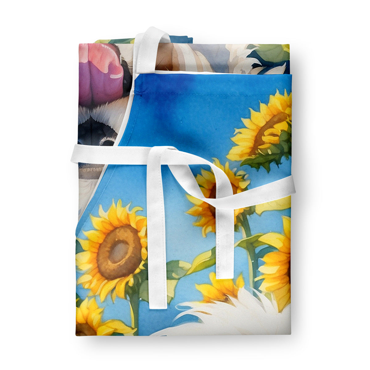 Coton de Tulear in Sunflowers Apron – Artist-Designed Kitchen, BBQ & Craft Apron