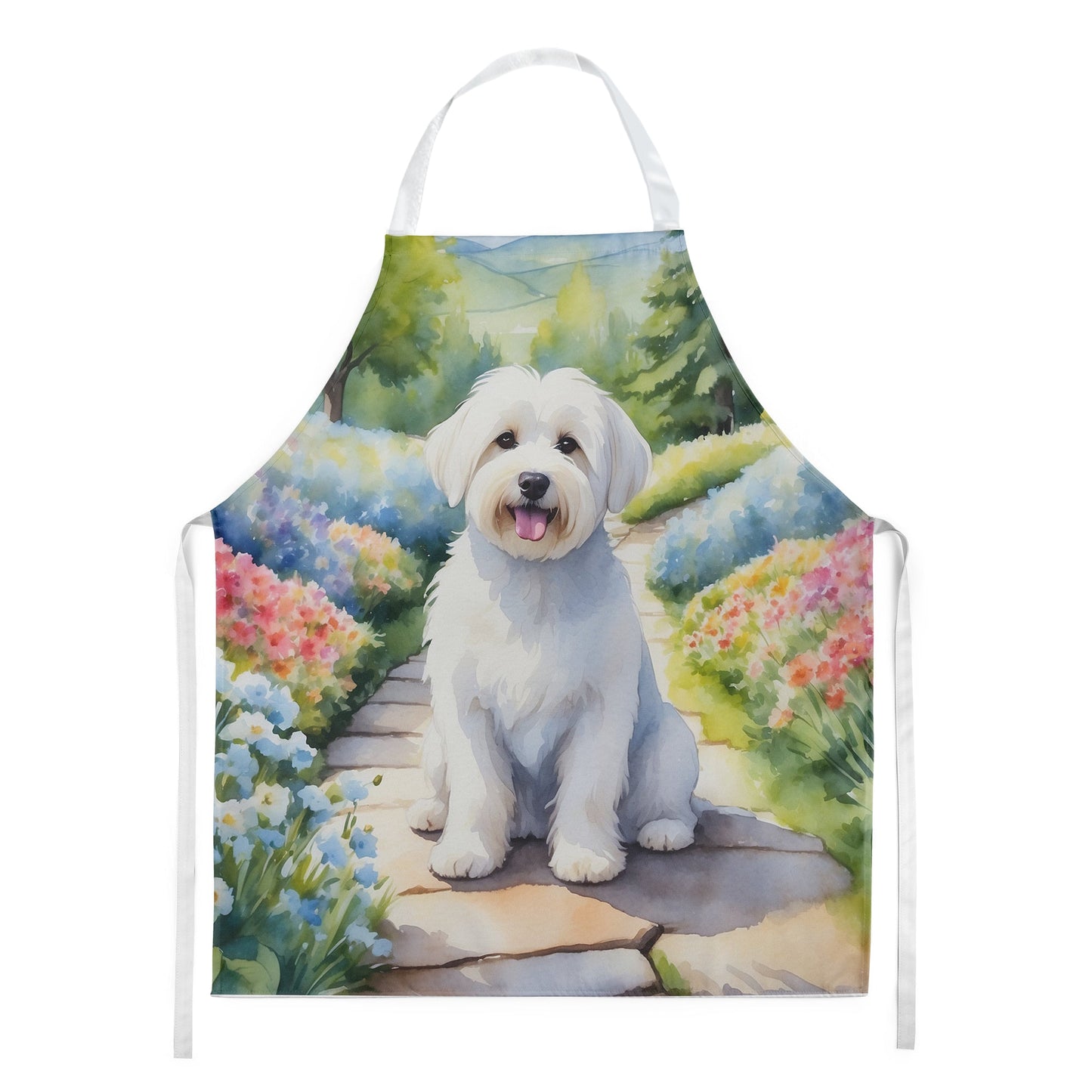 Coton de Tulear Spring Path Apron – Artist-Designed Kitchen, BBQ & Craft Apron