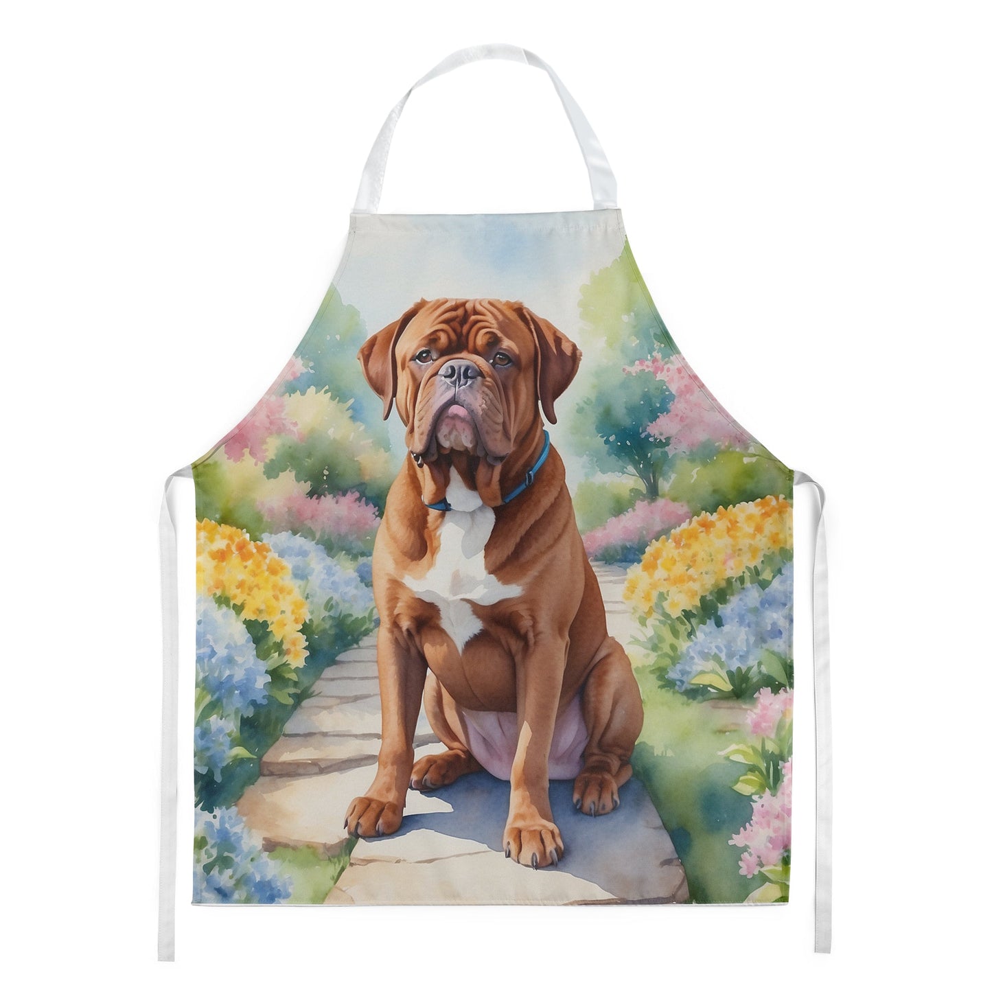 Dogue de Bordeaux Spring Path Apron – Artist-Designed Kitchen, BBQ & Craft Apron